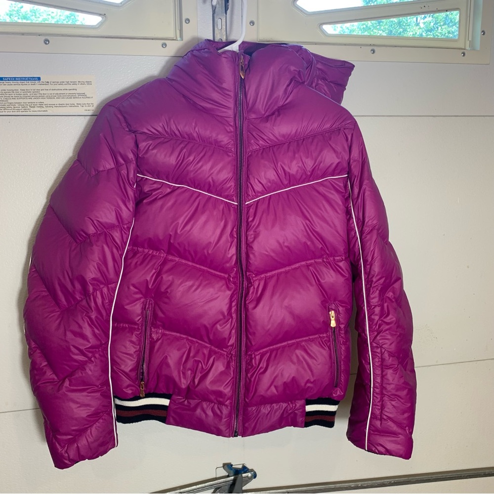 Rossignal Medium Down Ski Jacket Orchid Purple Puffy Puffer Goggle Pocket Wipe